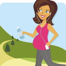 Pregnant woman walking